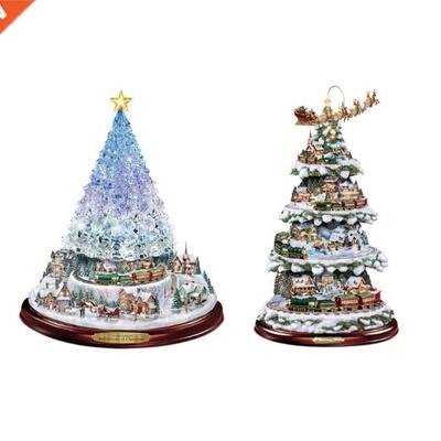 Round Chassis 3D Crystal Christmas Tree Wall Sticker Decorat