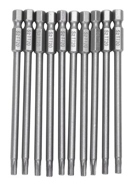 10pcs 100mm Length 1/4 inch Hex Shank T20 Torx Security Scre
