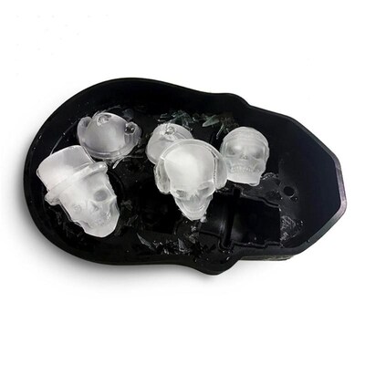 6 Grids 3D Skull Ice Tray Chocolate Candy Mold Silicone Whis