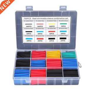 750PCS Sleeving Wrap Wire Polyolefin Assorted Heat Shrink Tu
