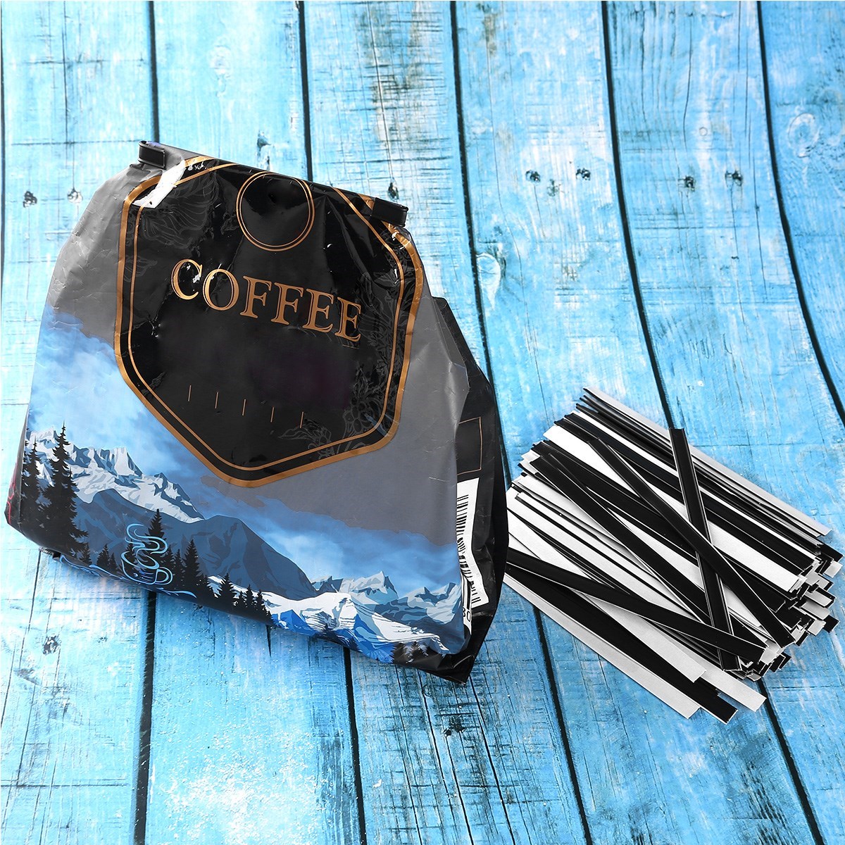 100 Tin Ties Adhesive Bentable Fastener Candy Chocolate Pouc