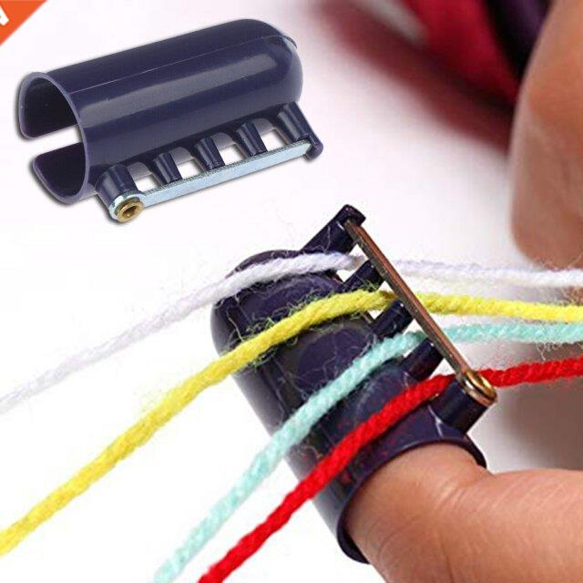 1 Pc 3 Colors Knitting Needle Thimble Braided Knuckle Jacqua