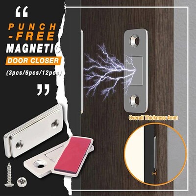 Magnetic Invisible Strong Door Stopper Punch-free Doorstop L