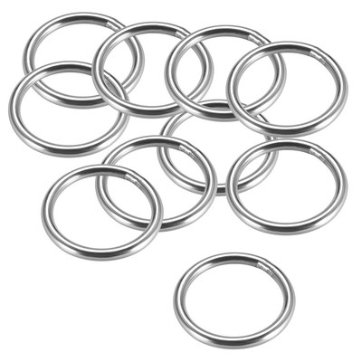 10pcs Stainless Steel O Ring 20/30/40/50/60mm Inner Diameter