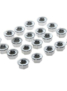 Silver 20 x Flanged Flange Wheel Axle Nuts for Bicycle Bike