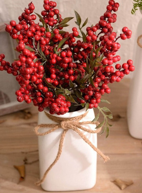 10Pcs Artificial Red Berries Branches Christmas Foam Holly