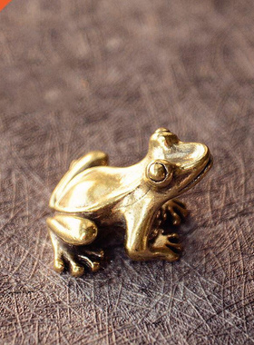 Retro Copper Small Cute Frog Figurines Miniature Desktop Orn