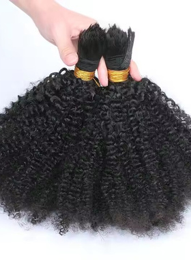 4C Afro Kinky Curly Human Bulk Hair No Weft Kinky Coily