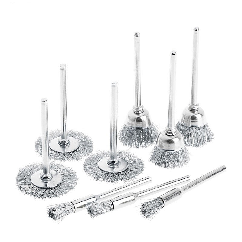 9pcs/lot Steel Brush Wire Wheel Brushes Die Grinder Rotary E