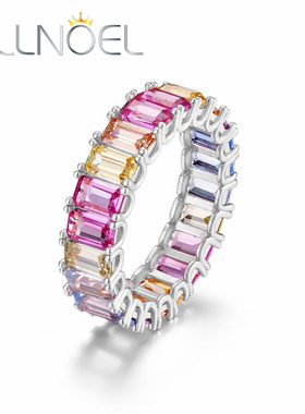 ALLNOEL 925 Sterling Silver Rings For Women Pink 3