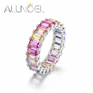 ALLNOEL 925 Sterling Silver Rings For Women Pink 3