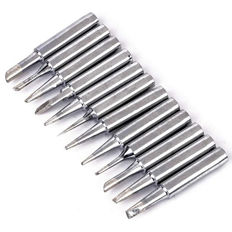 12Pcs Soldering Tips Oxygen-Free Copper Soldering Iron Tips