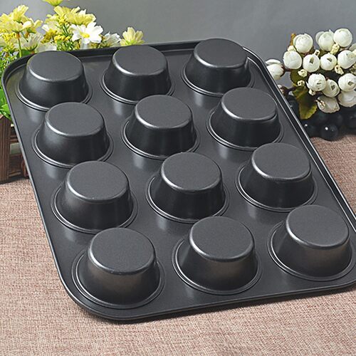 12 Cavity Metal Cake Mold Muffin Cup Cake Bakeware Fondant C