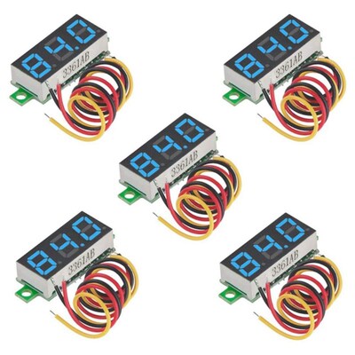 5Pcs Mini Digital Voltmeter DC 0-100V Three-Wire Meter Teste