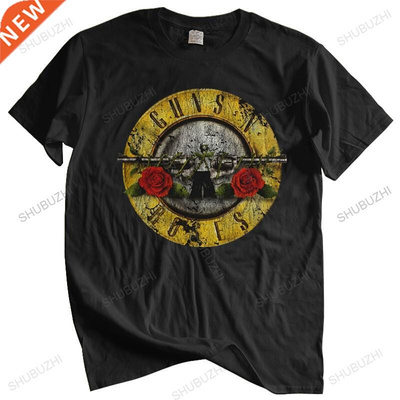 Men Cotton T Shirt Summer Brand Tshirt Guns N Roses Bullet L