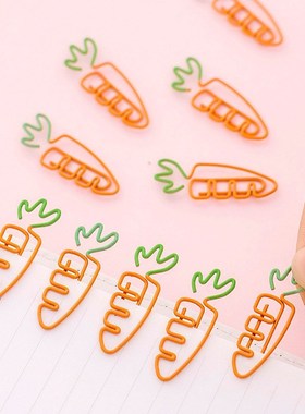 5 pcs/lot Creative Kawaii carrot Shaped Metal Paper Clip Boo