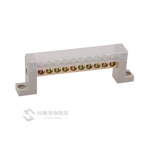 1pcs 5/7/10 Hole Wire Screw Terminal Block Ground row Copper