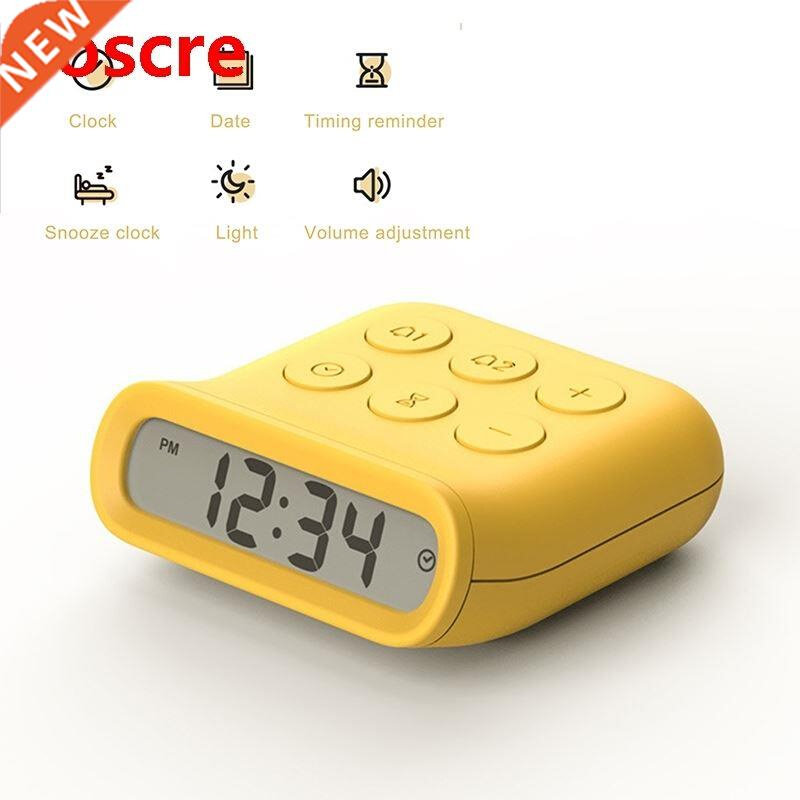 Small Mini Snooze Alarm Clock Electronic LED Time Display Cu