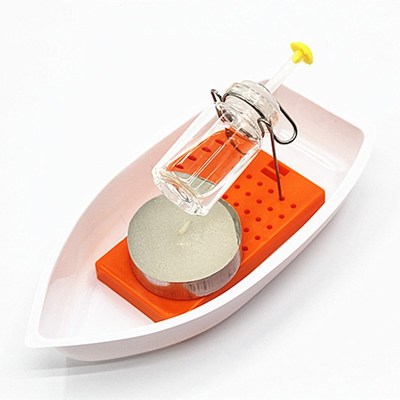 Classic Heat Steam Candle Powered Speed Boat Toy Handmade S