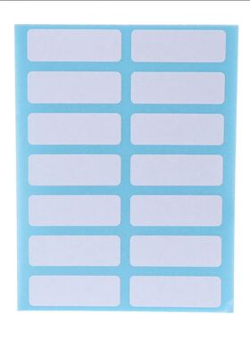 12 Sheet Self Adhesive Sticky White Label Blank Stickers Not