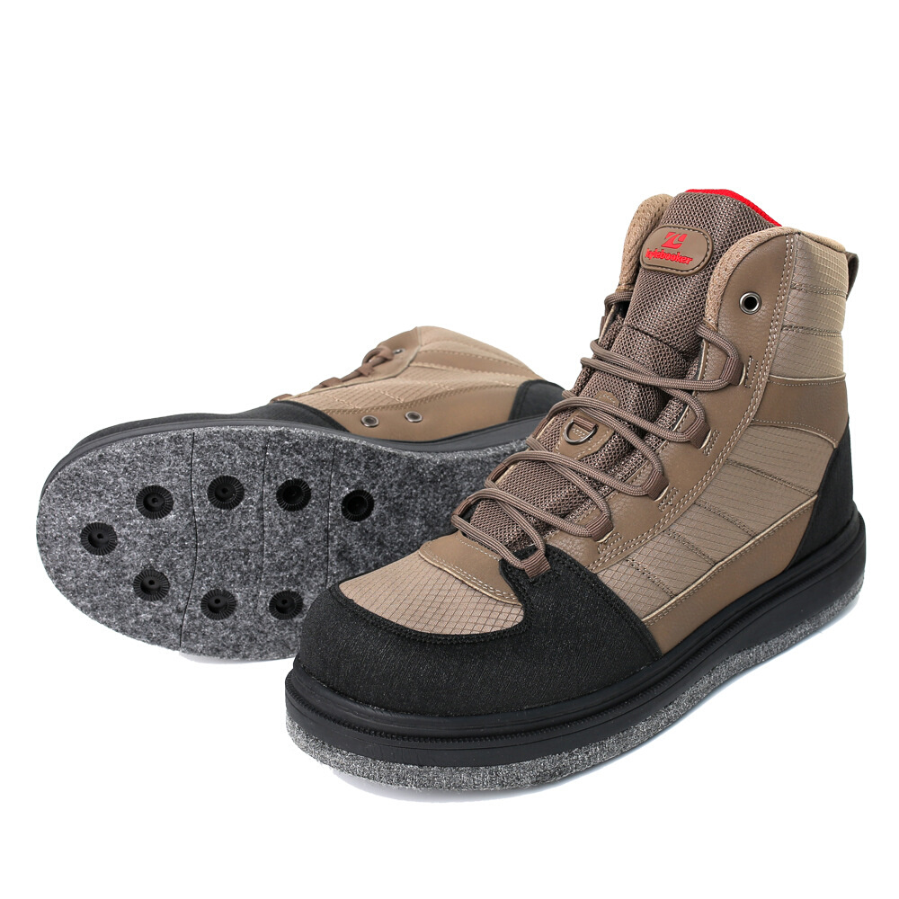 Men's Fishing Felt \ Rubber Bottom Wading Shoe with Recessed