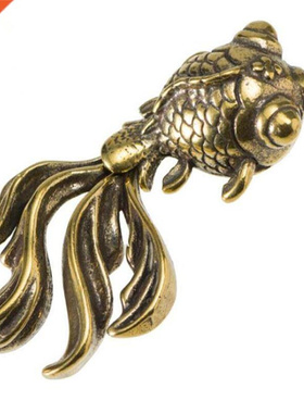 3D Brass Fish Casting Animal Figurine Retro Style Metal Scul