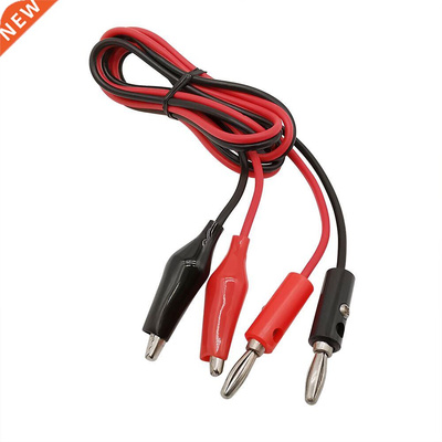 Dual Alligator Crocodile Clip to AV Banana Plug Test Cable L