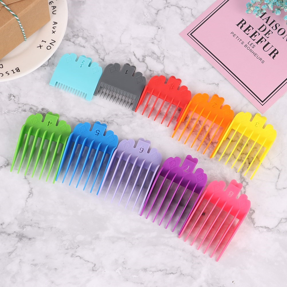 10pcs/set Barber Shop Styling Comb Sets Clipper Hair Limit C