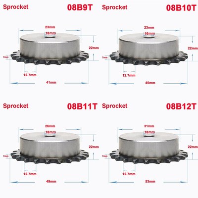 1Pcs 08B 9 Teeth To 24 Teeth Sprocket Wheel Chain Gear Indus