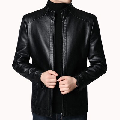 brand clothing Motorcycle leather jacket men New Men's Casua