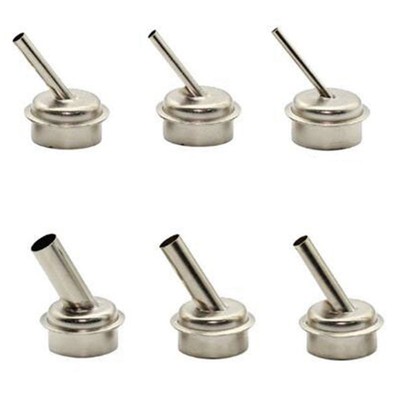 6Pcs 45 Degree Bent Curved Heat Nozzle 2.5/3/4/6/7/9mm Hot A