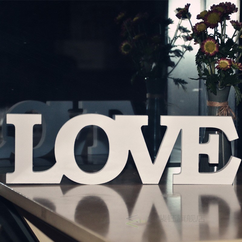 1Pc Wedding Decorations Wooden Letters White Wood LOVE Decor