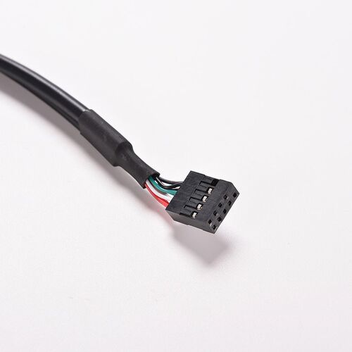 Black High Speed 30cm/1FT 2 Dual Port USB A Female to Intern