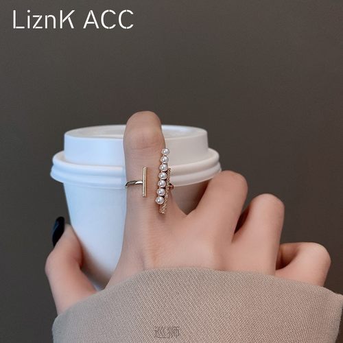 High level pearl ring female fashion personality light luxur