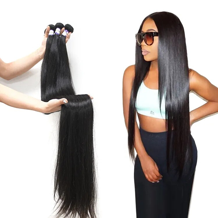 40 42 46 inch long brazilian human hairs bundles extensions