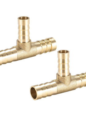 2pcs10X8X10mm Brass Hose Reducer Barb Fitting Tee T-Shaped 3