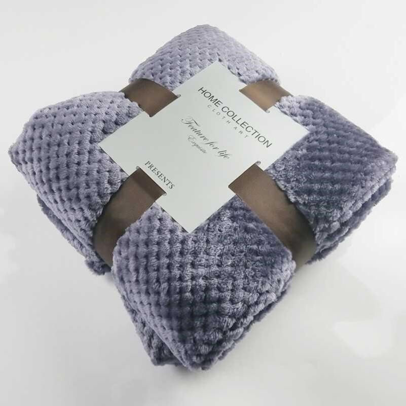 Flannel Fleece Sofa Throw Soft Travel Blanket Warm Bedspread