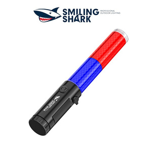 Red and blue signal lights outdoor traffic warning flashligh