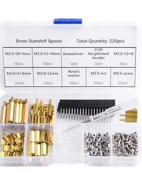 220PCS Brass Copper Female/Male Spacing Screws Brass Spacer
