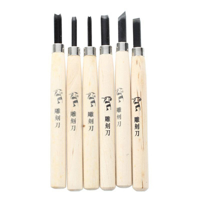 Handle Carving Gouges Carpentry Chisel 6 Pcs
