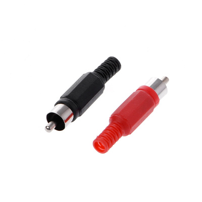 20 Pcs Black Red Solder RCA Male Plug Audio Video apter Co