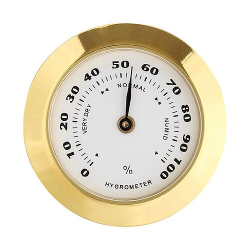 38 mm Round Glass Analog Hygrometer for Humidors applies to