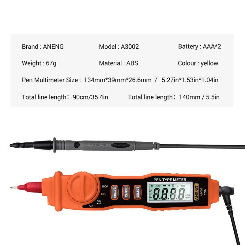 *Amp Volt Clamp A3002 Digital Multimeter Pen  4000 Counts wi