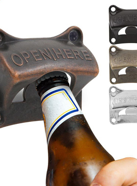 Zinc Alloy Wall-hanging Bottle Opener Beer Corkscrew Square