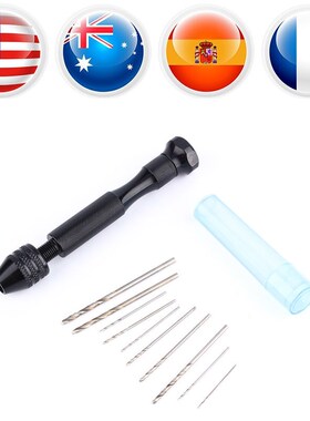 Mini Aluminum Hand Drill Bit With Keyless Chuck+10 Twist Dri