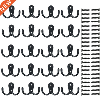 20 Pieces Wall Coat Hooks Double Prong Robe Hook Rustic Hoo