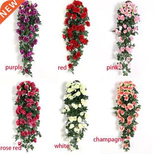 Artificial Flowers Rattan Vine Wall Hanging Rose Home Decor