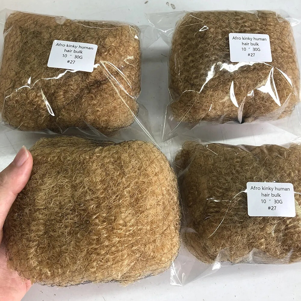 honey blonde真人发蓬蓬丝非洲雷鬼脏辫Afro Kinky Bulk Dreadloc