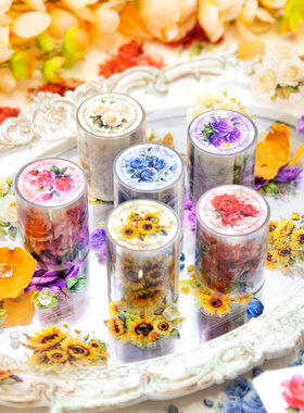 1Roll 2M PET Tape Floating Glimpse Flower Handbook