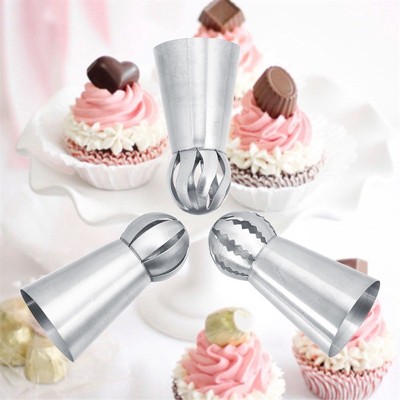 3Pcs Baking Ofspherical Set Cake Tool Pastry Bag Stainless S